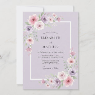 Invitation Mariage Floral Lumineux à la Lavande