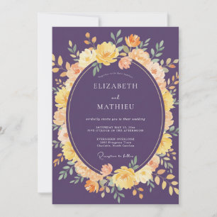 Invitation Mariage Floral Lumineux au Plum