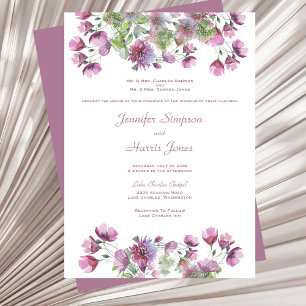 Invitation Mariage floral mauve doux