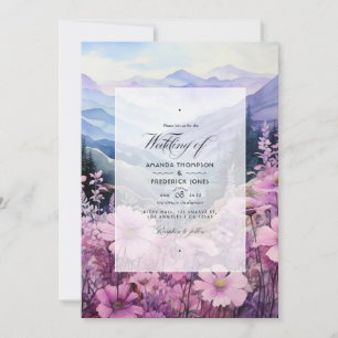 Invitation Mariage Floral Mauve Montagnard
