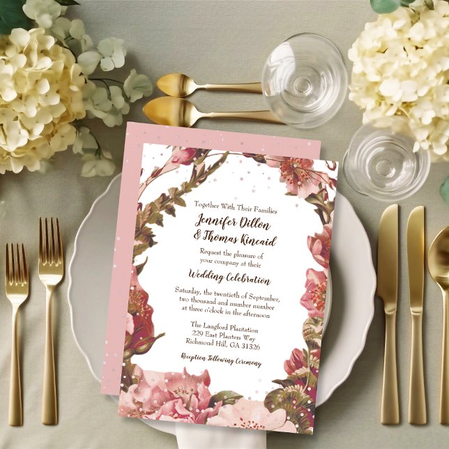 Invitation Mariage Floral Mauve Rustique (Créateur téléchargé)