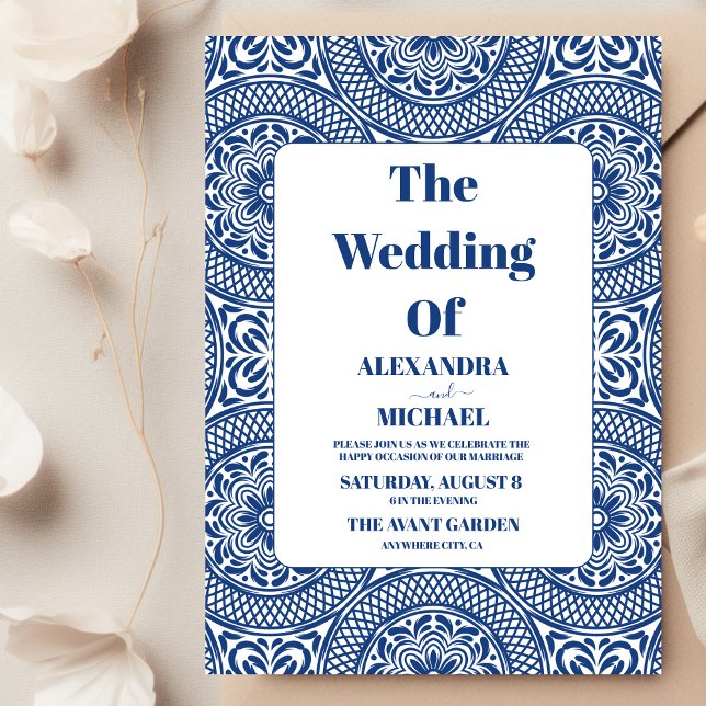 Invitation Mariage floral mexicain de broderie Fiesta (Créateur téléchargé)