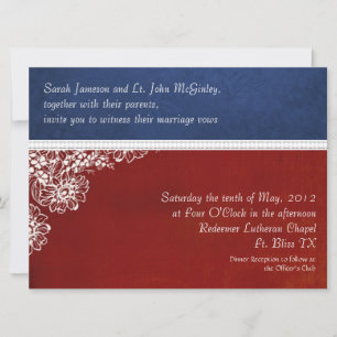 Invitation Mariage floral militaire patriotique surdimensionn