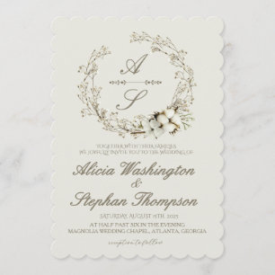 Invitation Mariage Floral Minimal Moderne d'Hiver