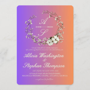 Invitation Mariage Floral Minimal Moderne d'Hiver