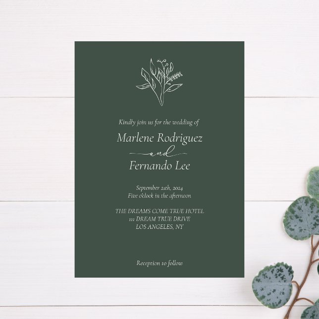 Invitation Mariage floral minimaliste (Créateur téléchargé)