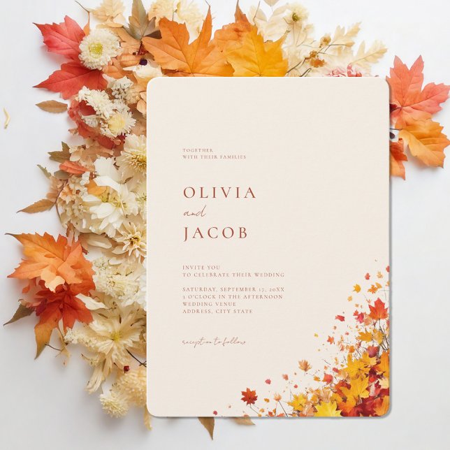 Invitation Mariage floral minimaliste Boho Fall (Créateur téléchargé)