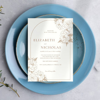 Invitation Mariage floral minimaliste d'arc