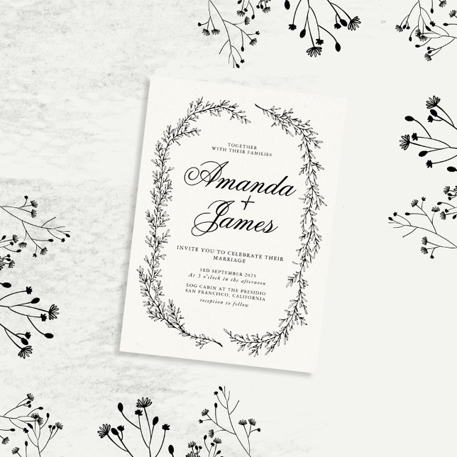 Invitation Mariage floral minimaliste élégant (Créateur téléchargé)