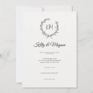 Invitation Mariage floral minimaliste Pastel