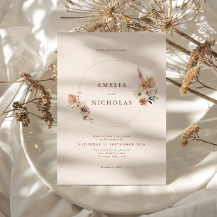 Invitation Mariage floral minimaliste Rustique Boho