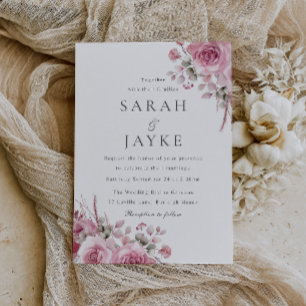 Invitation Mariage floral moderne à la mode Blush Boho