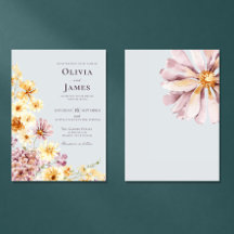 Mariage Floral Moderne de Jardin en Bleu Poussiére