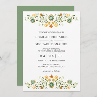 Invitation Mariage floral moderne élégant