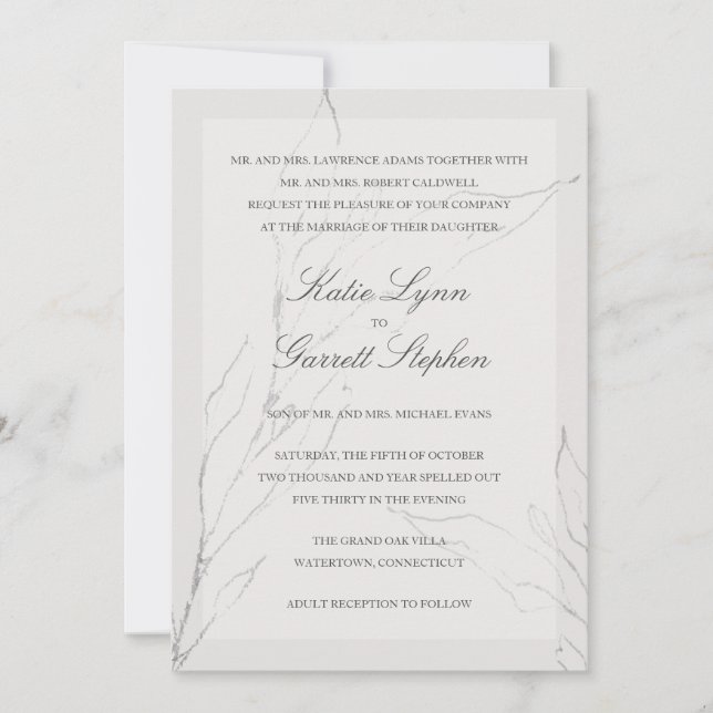 Invitation Mariage floral moderne et élégant (Devant)