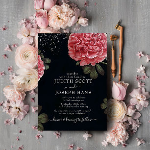 Invitation Mariage floral moderne Peony