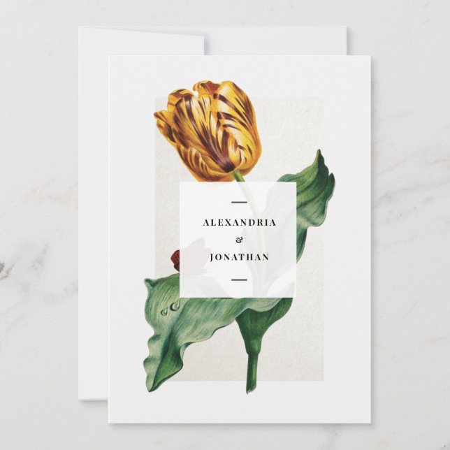 Invitation Mariage floral moderne Tulip (Devant)
