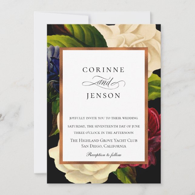 Invitation Mariage floral Moody Garden (Devant)