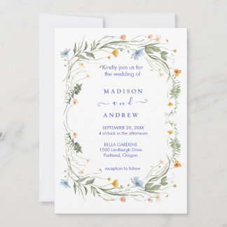Invitation Mariage Floral Neutre Rustique