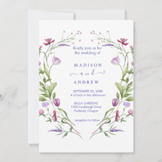 Invitation Mariage Floral Neutre Rustique