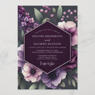 Invitation Mariage Floral Nocturne au Plum