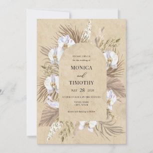 Invitation Mariage floral orchidée Boho 