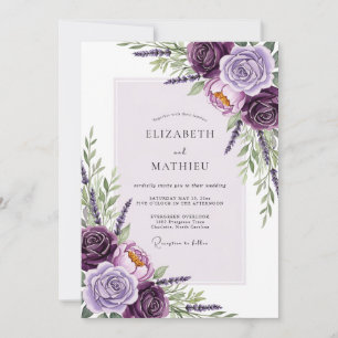 Invitation Mariage Floral Orné de Lilas