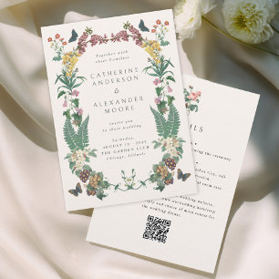 Invitation Mariage Floral Orné Vintage Tout En Un