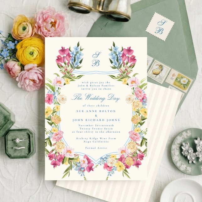 Invitation Mariage Floral Pastel Élégant (Créateur téléchargé)