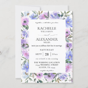 Invitation Mariage floral Peri et pourpre