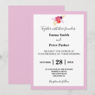 Invitation Mariage floral personnalisé