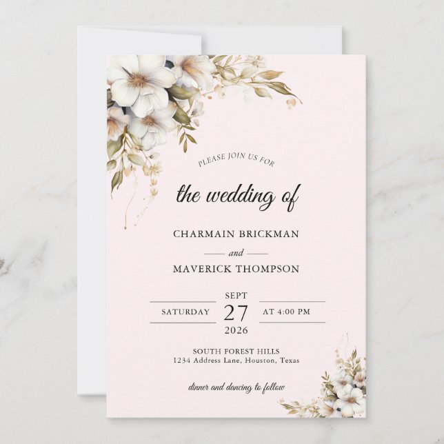 Invitation Mariage Floral Ping (Devant)