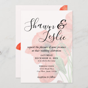 Invitation mariage Floral Poppy Seed