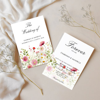 Invitation Mariage floral pour toujours avec amour