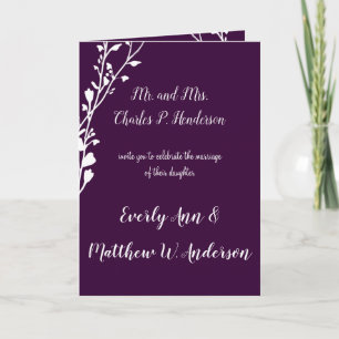 Invitation Mariage floral pour violet ou toute autre couleur