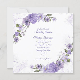 Invitation Mariage floral pourpre
