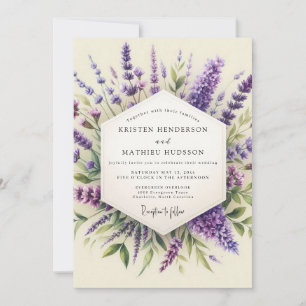 Invitation Mariage Floral Provençal Lavande