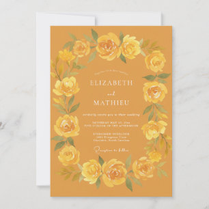 Invitation Mariage Floral Radiant Moutarde