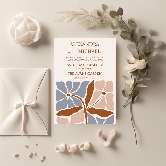 Invitation Mariage Floral Rétro Bohème Chic (Créateur téléchargé)