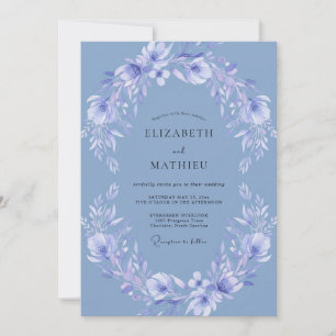 Invitation Mariage Floral Rêveur Bleuet