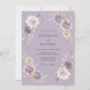 Invitation Mariage Floral Romantique aux Fleurs de Lavande