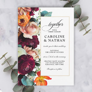 Invitation Mariage floral romantique d'automne frais