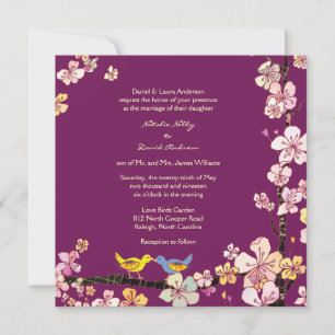 Invitation Mariage floral romantique Inséparable de Sangria