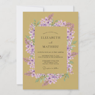 Invitation Mariage Floral Romantique Lilas