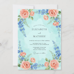 Invitation Mariage Floral Romantique Saxe