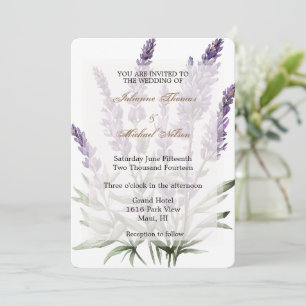 Invitation Mariage floral romantique violet de lavande