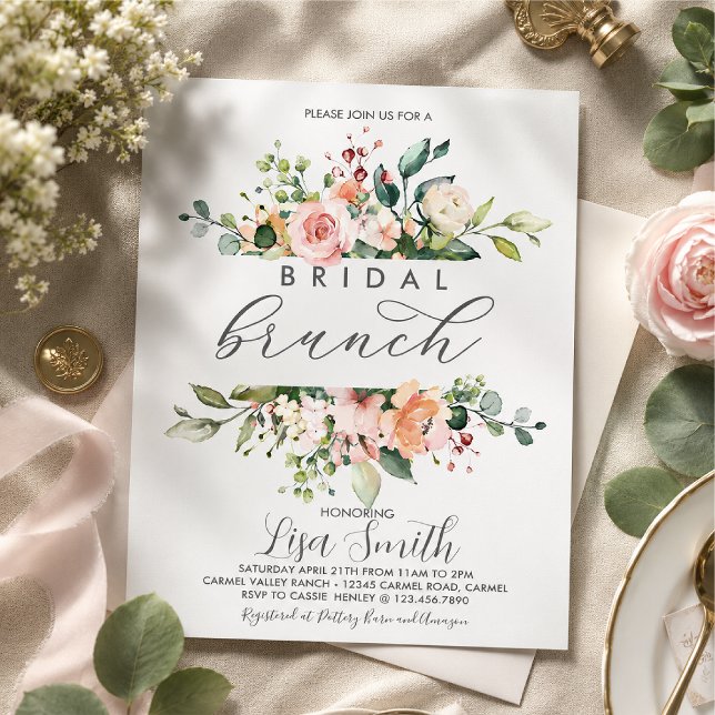 Invitation Mariage Floral Rosé Baby Shower (Créateur téléchargé)