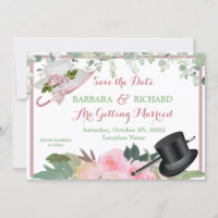 MARIAGE floral rose CLASSIQUE Date de sauvegarde