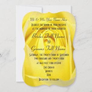 Invitation Mariage floral rose jaune clair