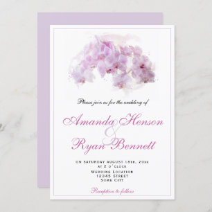 Invitation Mariage floral rose orchidée